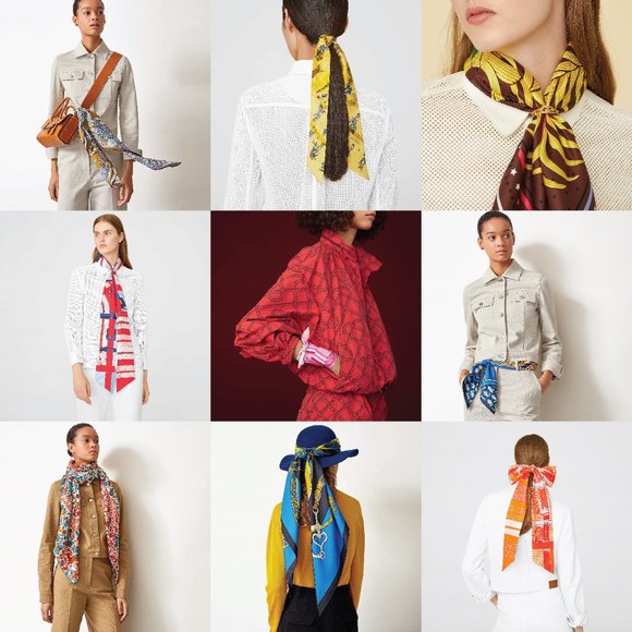 Yellow pink bubblegum polka dot retro scarf - Picture 5 of 5